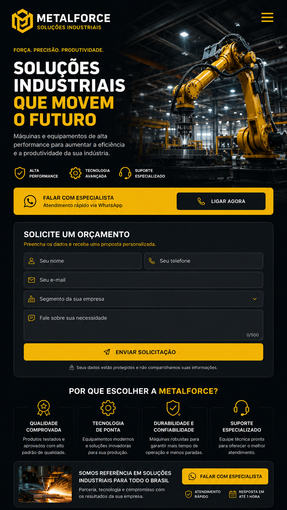 Landing Page Indústria B2B